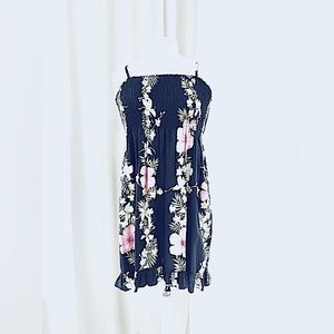RJC Hawaii Black Floral Print Summer Dress